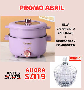 OLLA VAPORERA 3 EN 1