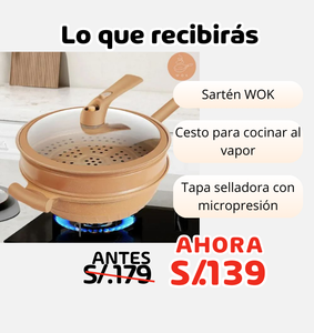 SARTEN WOK CON VAPORERA