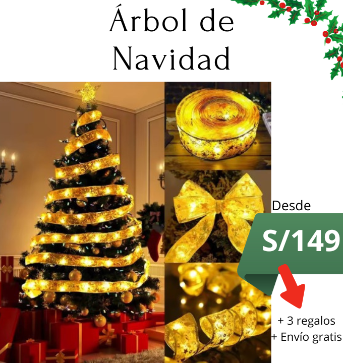 Árbol de Navidad + regalos navideños