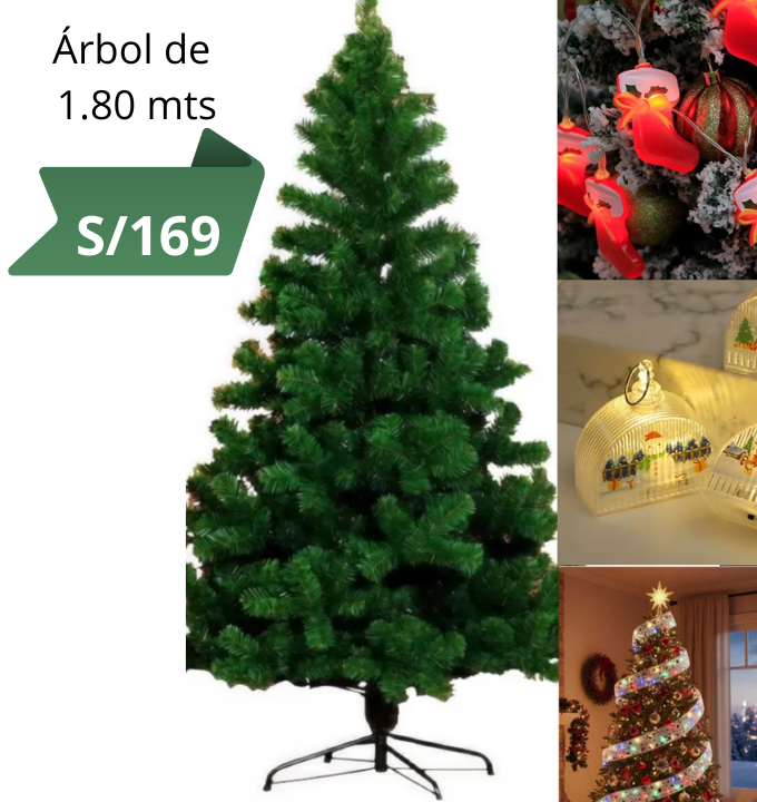 Árbol de Navidad + regalos navideños