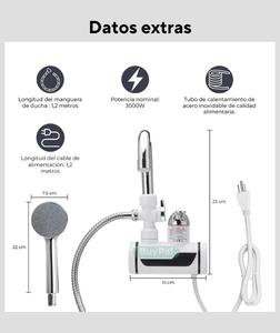 Caño eléctrico de agua caliente con ducha
