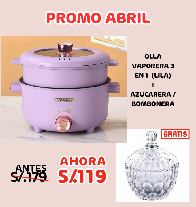 OLLA VAPORERA 3 EN 1